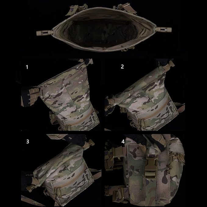 Tactical Expansion Pack Chest BagLarge Capacity MOLLE Admin Pouch Utility Chest Pouch for Placard Split Chest Rig