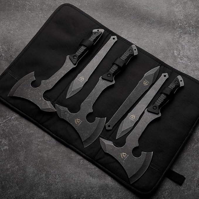 6PC Camping Axe Folding Survival Axe Outdoor Adventure Tactical Camping Axe (Black)