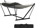 2 Person Outdoor Hammock with Stand 450LBS Capacity Heavy Duty Hammock with Carrying Bag &amp Soft Pillow Portable Indoor Outdoor Hammock Perfect for Backyard Patio Beach