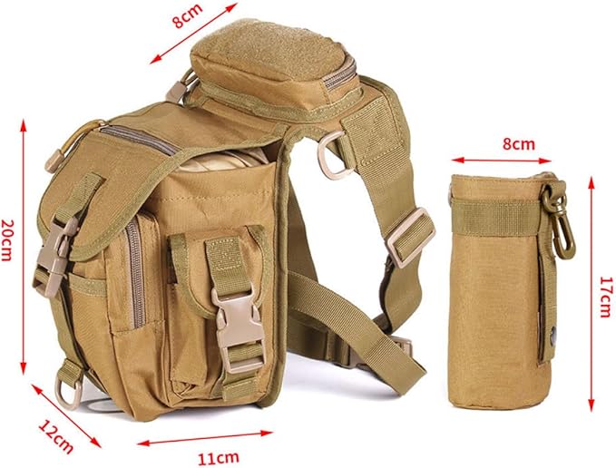Totority Leg Bag Oxford Thigh Pack for Camping Hiking Fishing Convenient Water Bottle Pocket Outdoor Storage Pouch for Men and Women