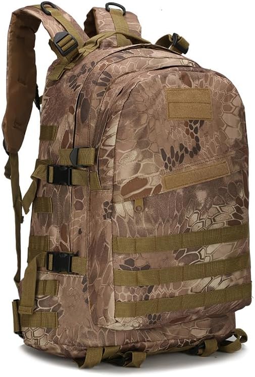 Men and Women Outdoor Camouflage Backpack Capacity Hiking and Camping Bag Multi-functional Storage Organizer 40L 3D Backpacks (A5 one size)