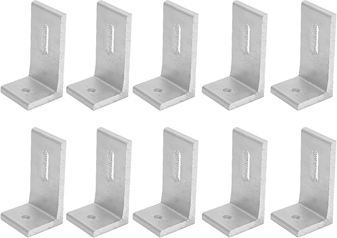10Pcs L Foot Solar Mount 8*4*4cm Heavy Duty Corner Brace Solar Panel Mounting L Bracket Photovoltaic Mounts Aluminum Alloy Photovoltaic Panel Mounting Bracket for Roof PV System