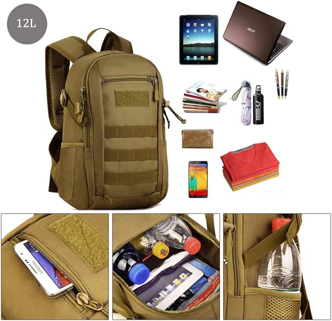 CREATOR Military Tactical Backpack for Men Mini Daypack Small Tactical Assault Bag for Hunting Camping Trekking