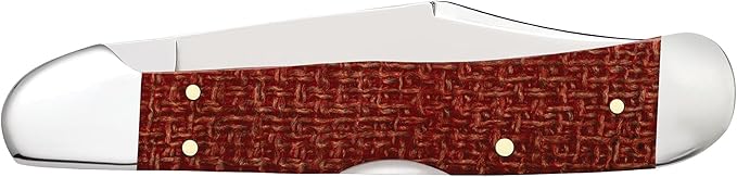 Case XX Pocket Knife COPPERLOCK - DARK RED BURLAP MICARTA Item #12275-101549L CS - Length Closed: 4 1/4Inches