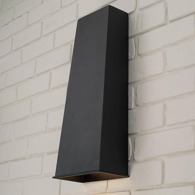 Capital Lighting 955013BK-LD Ansel Modern Night-Sky-Friendly Outdoor Elongated Rectangular Wall Lantern Integrated LED 15 Watt 19 H x 8 W Black