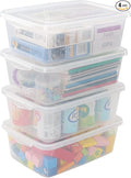 Pekky 6.5 Quart Clear Storage Bin Plastic Latching Box with Lid 4 Packs