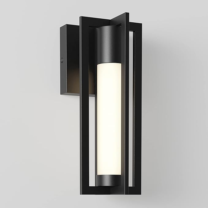 artika Walt 9W LED Outdoor/Indoor Wall Light Matte Black - 600 Lumens Tunable White Technology 3000-4000-5000 Kelvin Made of Steel No Bulb Required