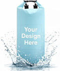 Custom Waterproof Dry Bags - Personalized 5L/10L/20L/30L Floating Lightweight Bags for Kayaking/Fishing/Camping Customizable with Club Logo (Multiple Colors) (Light blue)