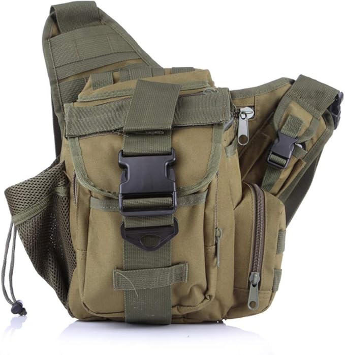Sunnystacticalgear Outdoor Sports Hiking Sling Bag Shoulder Gear Pack Chest Range Bag Molle Camouflage Tactical Versipack - Green
