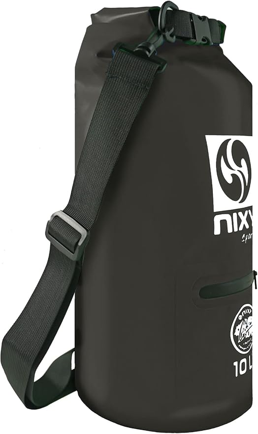 NIXY Waterproof Dry Bag 10L Roll Top - Lightweight and Durable for Paddleboarding Kayaking Hiking Camping Boating Beach Swimming Sailing and More - Black 10L