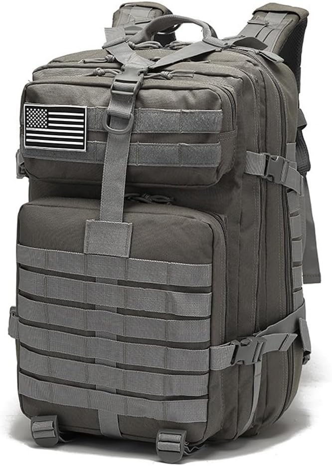Military Tactical Backpack Large Army 3 Day Assault Pack Molle Bag Backpacks (Grey)