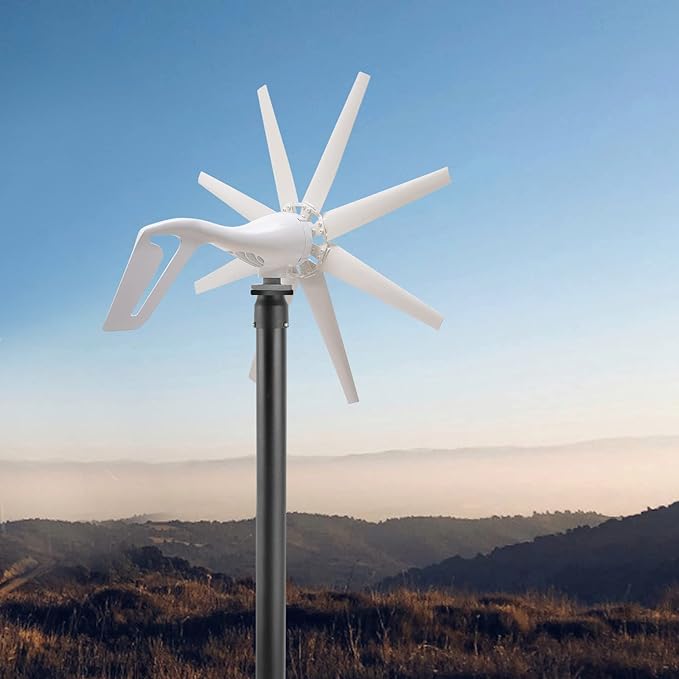 Wind Turbine Generator 600W Charge Controller Wind Generator Kit 12V Wind Turbine Machine 8 Blade Wind Power Generator Wind Power Tool for Boats Homes RVs Cabins Hybrid Solar Wind System
