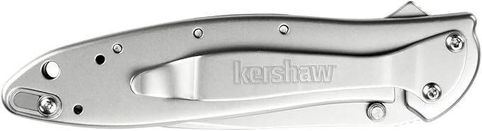 Kershaw Leek BlackWash Pocket Knife (1660BLKW) 3 Sandvik 14C28N Steel Blade 410 Stainless Steel Handle BlackWash Finish SpeedSafe Assisted Open Frame and Tip Locks Reversible Pocketclip 3 OZ
