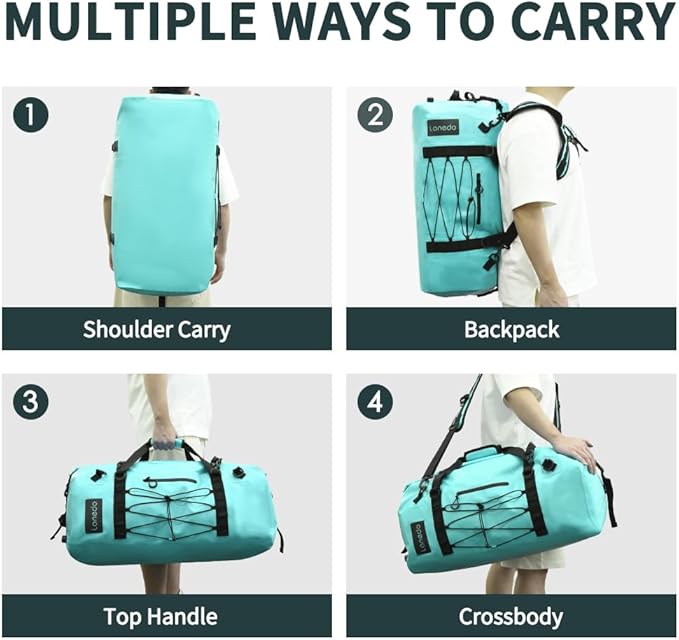 80L Dry Bag Large Waterproof Bag Roll-Top Heavy Duty Fishing Duffel Bag with Durable Straps &amp Handles for Kayaking Paddle boarding Boating Rafting Fishing