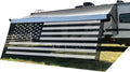 Tentproinc RV Awning Sun Shade Screen 8' X 13' 3'' (American Flag) Black Mesh Sunshade Camper Trailer Awning Shade Screen UV Blocker Completed Kits