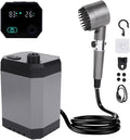 Zunate Portable Outdoor Shower 12000mAh USB Rechargeable Camping Shower with LED Display Power Bank IPX7 Water Proof Adjustable Spray Modes for Camping Hiking Pet Bath RV Beach