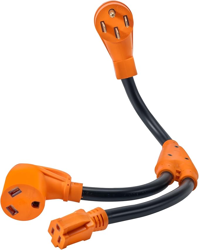 maXpeedingrods RV Y Adapter Power Cord NEMA 14-50P to TT-30R &amp 5-15R Y-Adapter 50 Amp to 30Amp &amp 15Amp RV Power Splitter Cord for RV Trailer Household Appliances