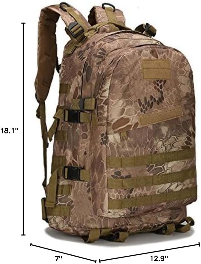Men and Women Outdoor Camouflage Backpack Capacity Hiking and Camping Bag Multi-functional Storage Organizer 40L 3D Backpacks (A13 one size)
