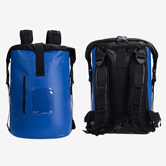 Waterproof Dry Bag Backpack for Kayaking Dry Backpack with Shoulder Floating Dry Sack Outdoors Activities for Boating (Color : Blue)