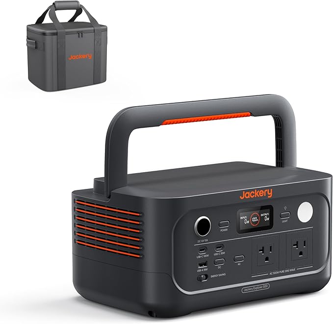 Jackery Explorer 500 v2 Portable Power Station with Carrying Bag 512Wh LiFePO4 Battery 500W AC/1000W Peak Solar Generator for Camping Outdoors and Power Outages