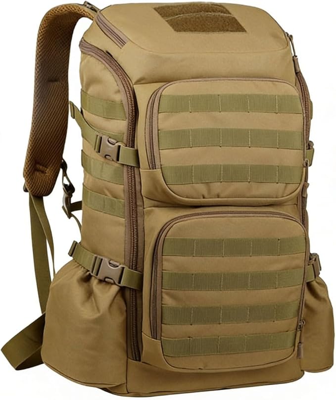 LINGYUE Tactical Backpack Bagpack Waterproof Large Capacity Outdoor Hiking Breathable Padded 14 Laptop Compartment For Camping Travel Trekking(E)