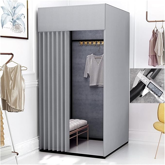 Motive Fitting Room Portable Camping Shower Locker Room Adding Thick Padded Pipe Load 120kg Used in Clothing Stores Office Outdoor Camping Shower Bathroom Locker Room (H 80x80x200cm)