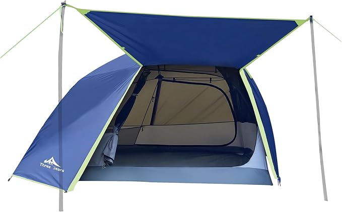 ThreeBears 4-Person Backpacking Tent Shelter 3000mm Waterproof Easy Setup Spacious for Family Outdoor Adventures Hiking and Camping Trips
