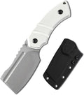 KANSEPT Knives Korvid S Fixed blade Hunting Camping Hiking Knife with 2.9''14C28N Blade Cleaver White G10 Handle Kydex Sheath for Men Women Everyday Carry G2030A2