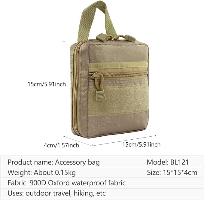 Tactical Molle Pouch Compact Water-Resistant EDC Bag Small Utility Pack