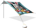 Easter Eggs Cute Bunny Beach Tent Sun Shelter Set UPF50+ UV Protection 10.5 x 9.19 FT Camping Shade Canopy with Sandbags Sand Anchors Carrying Bag and Others