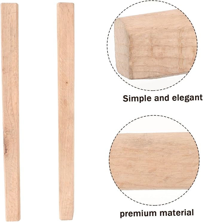 2pcs Hatchet Handle Replacement Flat Wooden Broad Handle Easy to Install Comfortable Grip for Camping Shockproof and -Skid for Users