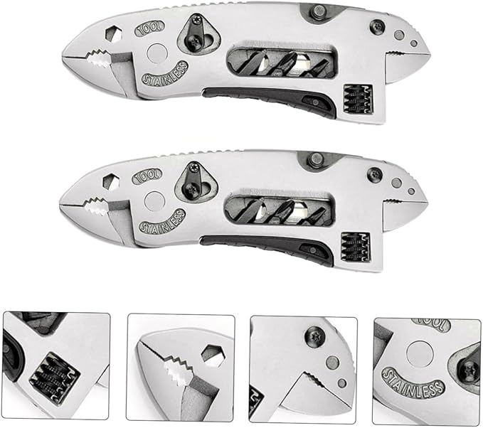 NUOBESTY 2Pcs Multi Tool Pliers Portable Outdoor Camping Wrench Screwdriver Wire Cutter Lightweight Compact for Hiking Climbing and Everyday Use