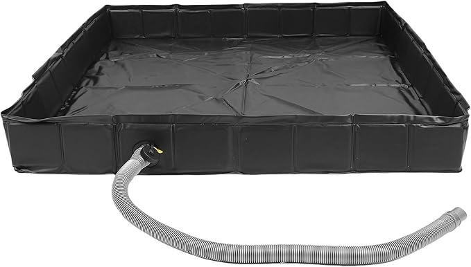 Sturdy PVC Camping Shower Tray with Efficient Drain System 41 X 41 X 6 Inches Foldable Shower Pan for Outdoor Use