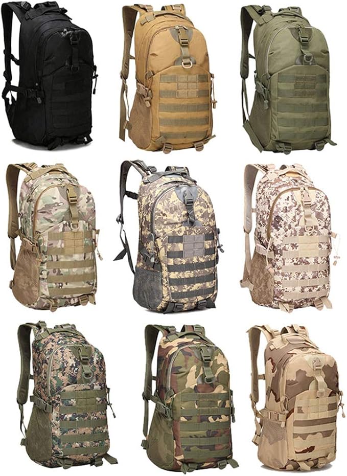 Outdoor Sports Pack Hiking Bag Tactical Rucksack Camo Knapsack Combat Camouflage Tactical 30L Molle Backpack - 3 Color Desert
