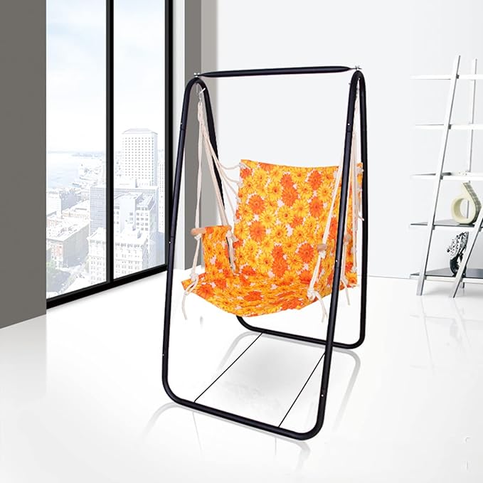 Hammock Chair StandHeavy-Duty Steel Hammock StandMulti-Use Sturdy Swing Stand for Outdoor Garden Yard Indoor Patio Hammock Chair not Include