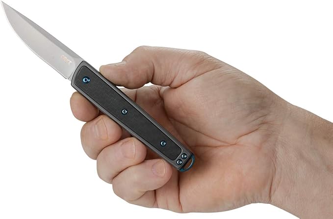 CRKT Symmetry Folding Everyday Carry Knife: Plain Edge Folder with Liner Lock Everyday Carry Folded Knife with IKBS Ball Bearing Pivot System and G10 Handle 7190