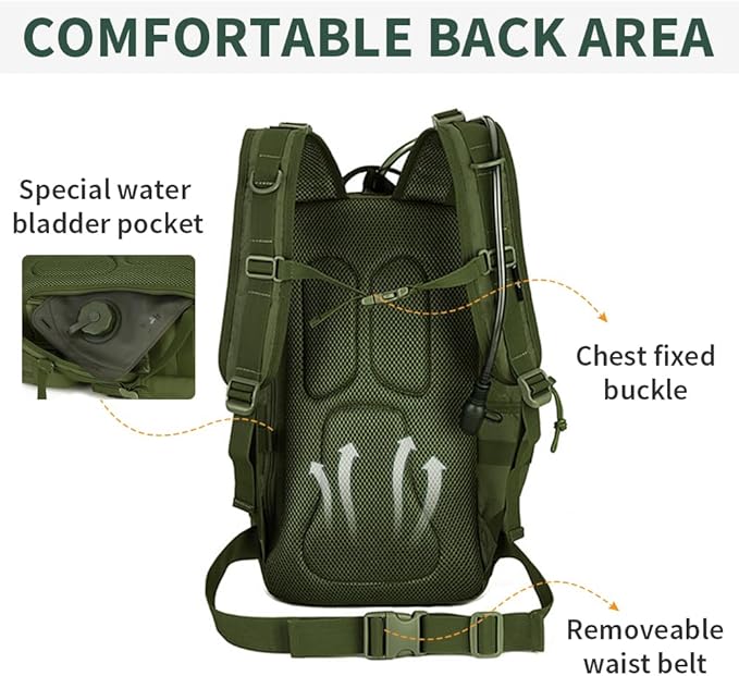 HUNTVP Miltec 30L Military Backpack Men's Tactical Sports Backpack 30 Litres for Travel Trekking Cycling Outdoor Camping Hiking
