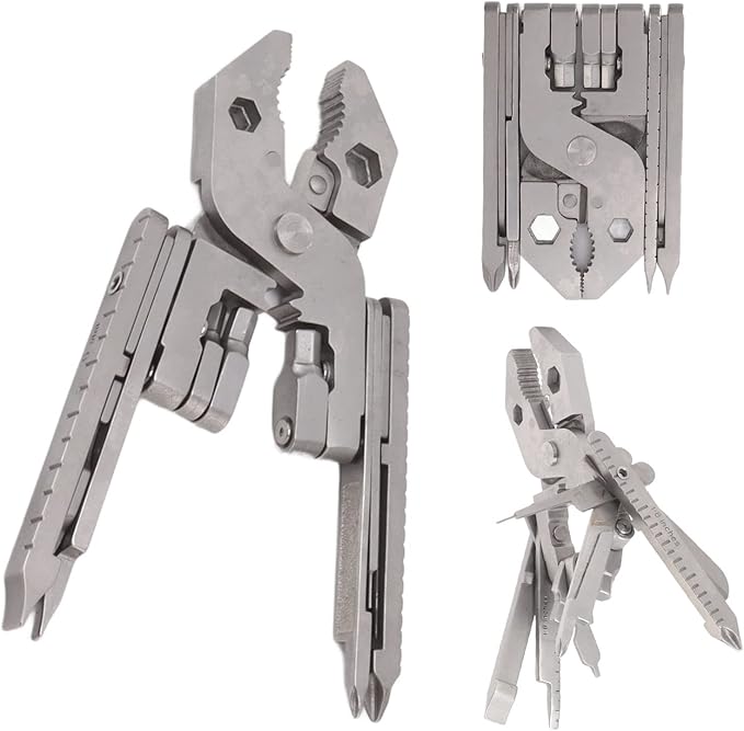 Multitool Pliers Heavy Duty Survival Multi Tool Needle Nose Pliers and Pocket Clip Multitool with Pocket Clip Portable Multi Tool Folding Multitool Plier for Camping