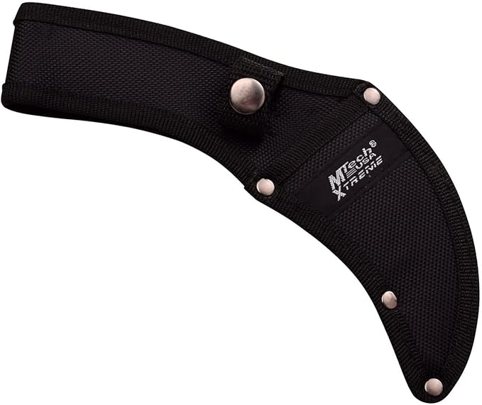 MTECH USA Xtreme – Fixed Blade Knife – Brown TiNite Coated Stainless Steel Hawkbill Blade with Black and Brown G10 Handle and 1680D Nylon Sheath Full Tang Construction EDC Tactical – MX-8140BN