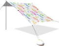 Beach Canopy with Windproof Ropes &amp Sandbags Beach Tent Sun Shade Sun Shelter for Camping Trips Fishing Backyard Fun or Picnics Leaves