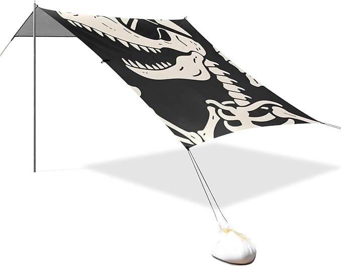 ALAZA Skull Beach Tent Sun Shelter Portable Canopy Sunshade for Outdoor Camping Picnics Backyard Fun 10x9 ft