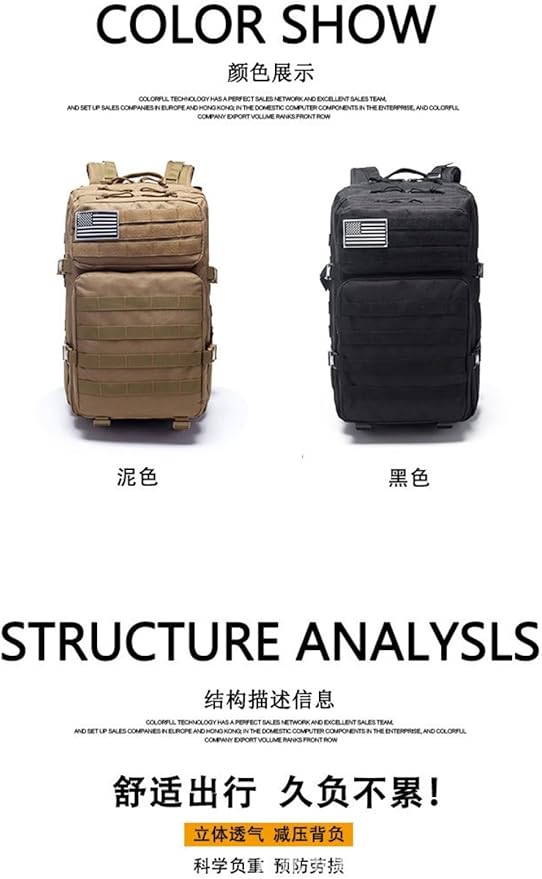 Outdoor sports large capacity backpack camping hiking 3P tactical waterproof mountaineering multifunctional computer
