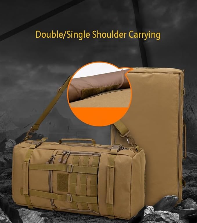 Military Tactical Backpack 55L Extra Large Waterproof Outdoor Hiking Backpack Men's Camping Backpack Hiking Duffel Bag for Hunting Hiking Fishing Climbing Travel Deserts (Color : E)