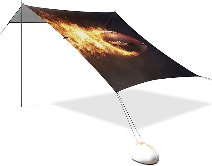 ALAZA Firing Football Beach Tent Sun Shelter UPF50+ Protection Beach Shade Canopy w/ 4 Sandbags for Outdoor Camping Fishing Backyard Fun Picnic 10x9 ft