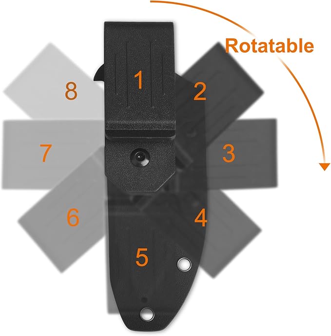 QSP Canary Fixed Blade Knife 4.25 DC53 Stonewash Blade Hunting Knives with Kydex Sheath Dark Brown Rough Micarta Handle EDC Knife for Camping Outdoor Hiking Survival
