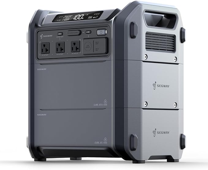 Segway Portable Power Station Cube 2000 2200W AC Outlets 2048Wh LiFePO4 Battery Expandable Battery Capacity up to 5kWh Solar Generator for Camping Home Backup Power Outages Off-grid