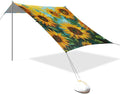 Beach Canopy with Windproof Ropes &amp Sandbags Beach Tent Sun Shade Sun Shelter for Camping Trips Fishing Backyard Fun or Picnics Sunflowers