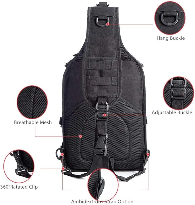 HAOMUK Tactical Sling Bag Pack Military Rover Shoulder Sling Backpack EDC Molle Assault Range Bag