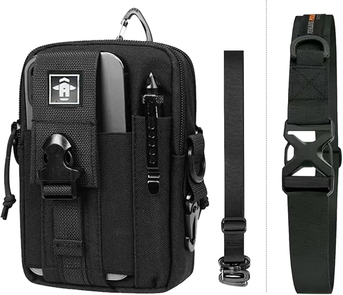 Outdoor Sports Men's Fanny Pack Multifunctional Shoulder Crossbody Work Site Bag Wear-Resistant Waterproof 7 Inch Cell Phone Bag Tactical Tool Bag Hunting Bag
