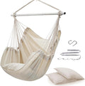 ADVOKAIR Hammock Chair Swing Heavy-Duty Hanging Rope Swing Seat Supports 500 Lbs Ideal for Outdoor Patio Backyard Porch Deck &amp Indoor Bedroom Use